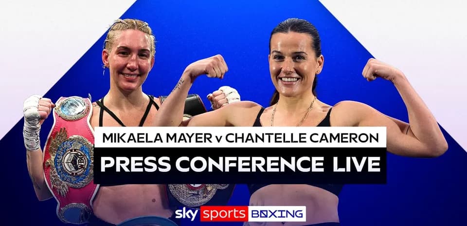 Mikaela Mayer et Chantelle Cameron lors de la conférence de presse
