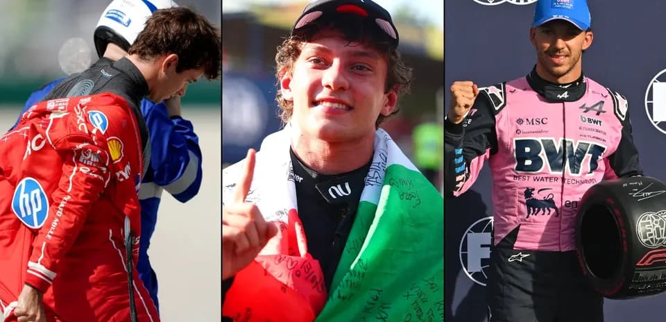 Trois pilotes de Formule 1 sur podium