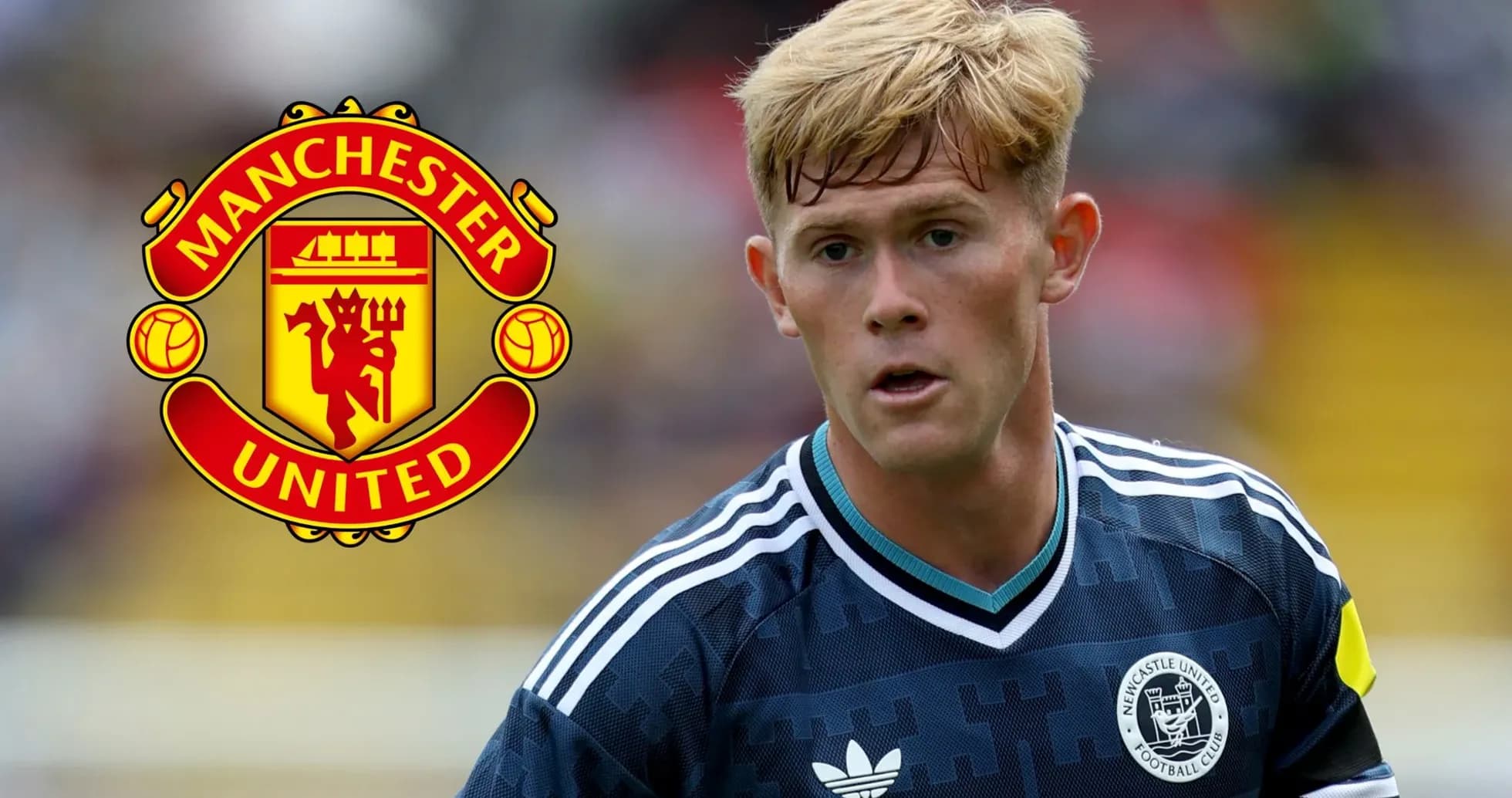 Joueur en action avec logo de Manchester United