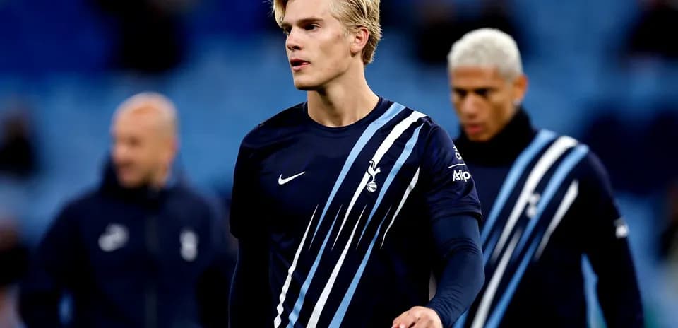 Joueur de Tottenham lors de l'échauffement avant le match