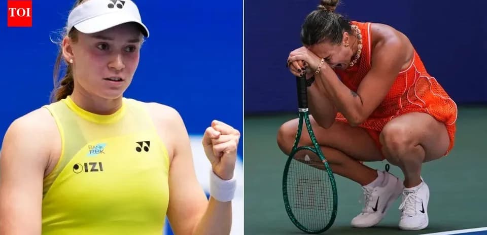 Joueuse de tennis célébrant et une autre accroupie