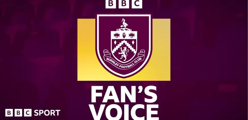 Logo de Burnley FC avec texte 'Fan's Voice'