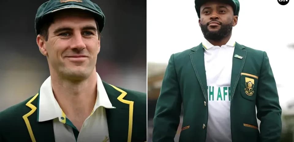 Deux joueurs de cricket en tenues nationales