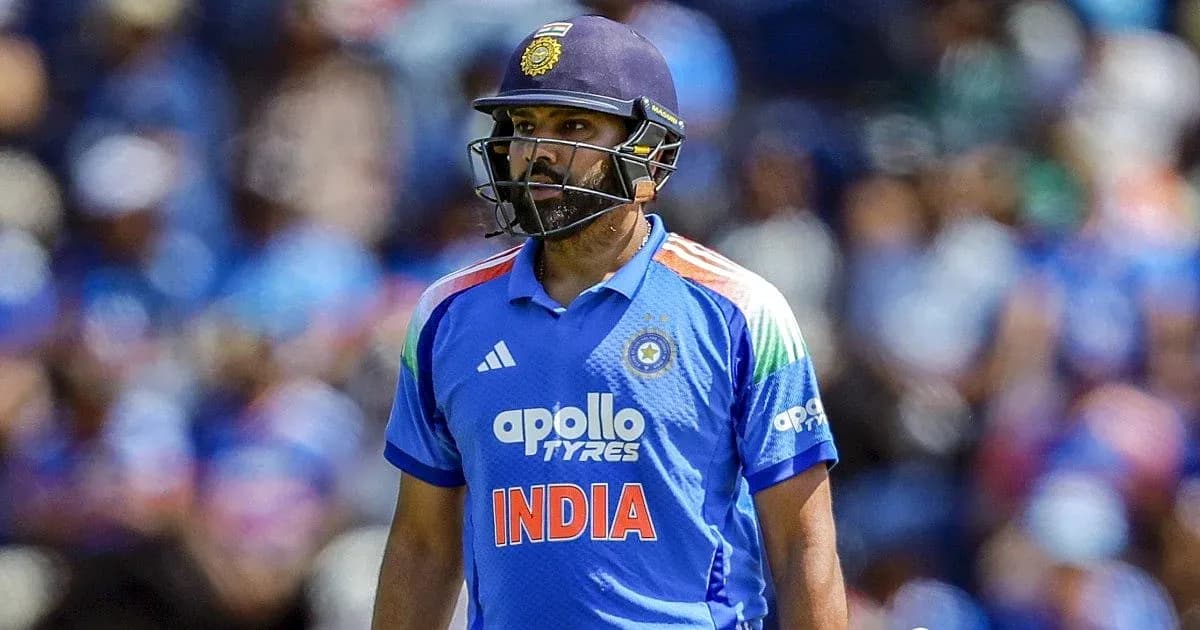 Rohit Sharma wearing India jersey on field