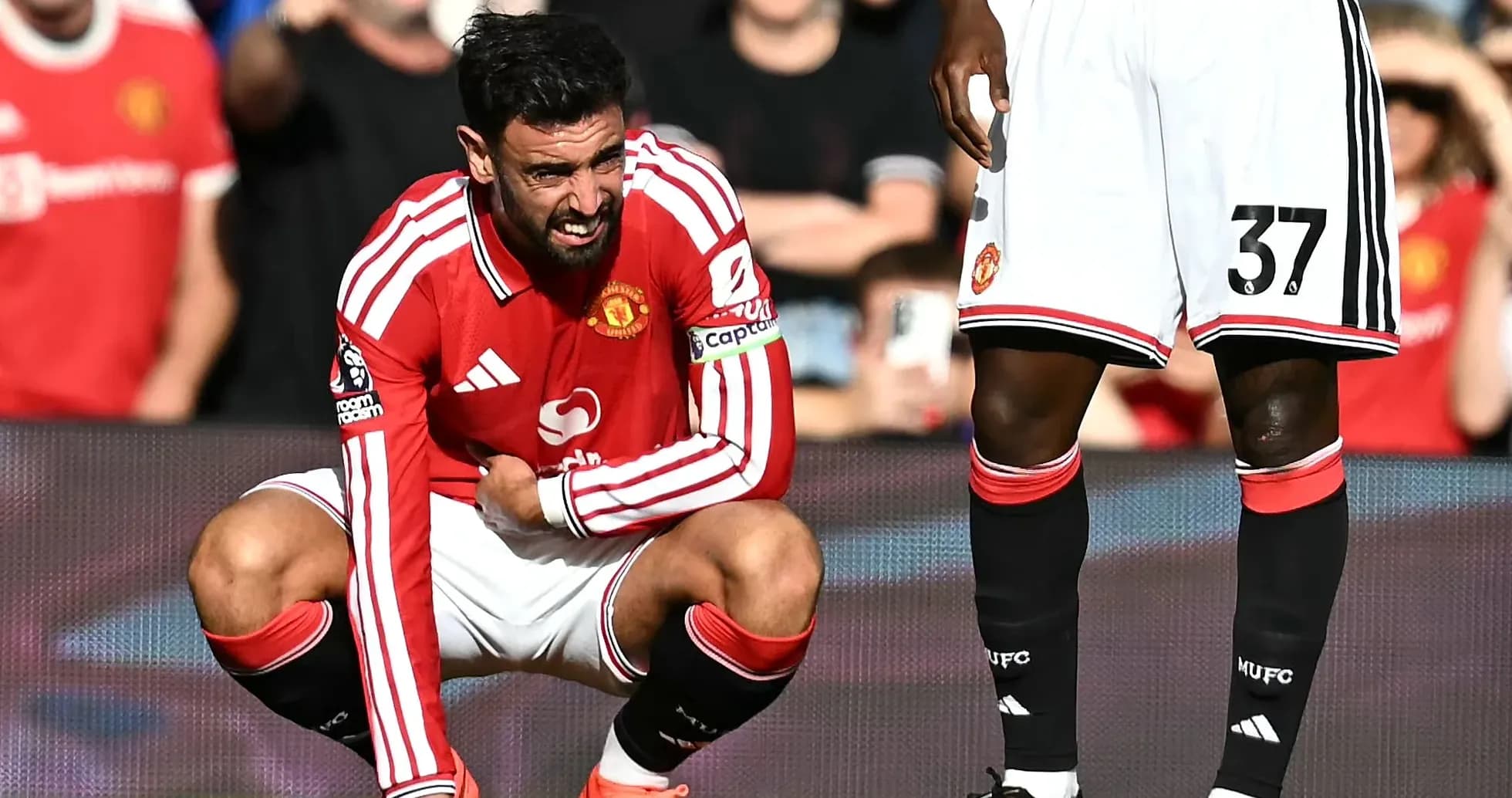 Bruno Fernandes blessé, joueur de Manchester United