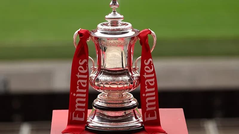 Trophée de la FA Cup avec rubans Emirates