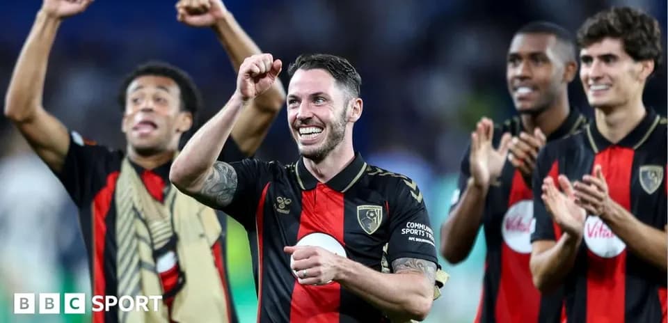 Joueurs d'AFC Bournemouth célébrant une victoire