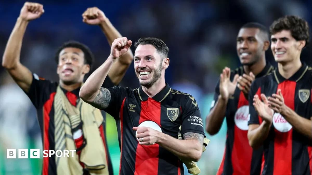 Joueurs d'AFC Bournemouth célébrant une victoire