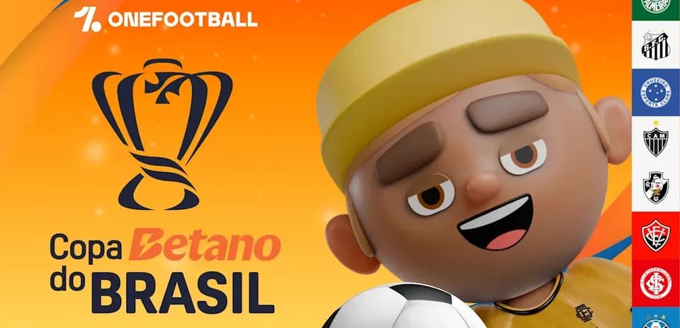Mascotte avec ballon pour la Copa Betano do Brasil