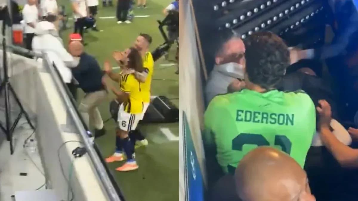 Scuffle between players and staff after the match