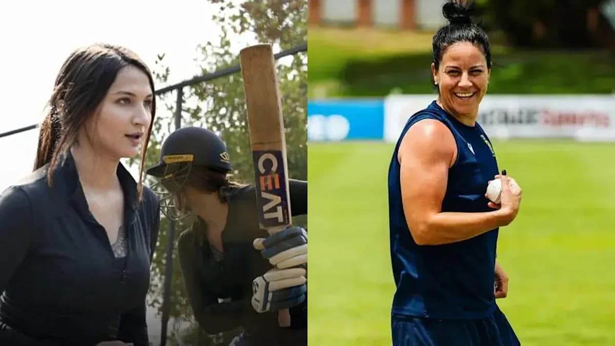 Deux joueuses de cricket en action sur le terrain