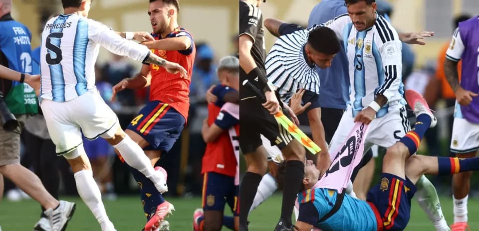 Joueurs argentins et espagnols en conflit sur le terrain