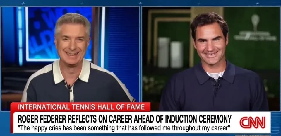 Roger Federer interviewed about career on CNN