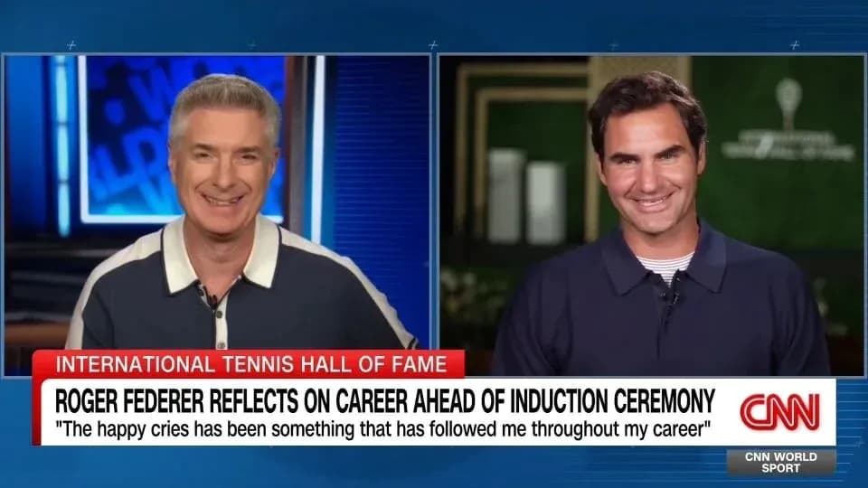 Roger Federer interviewed about career on CNN