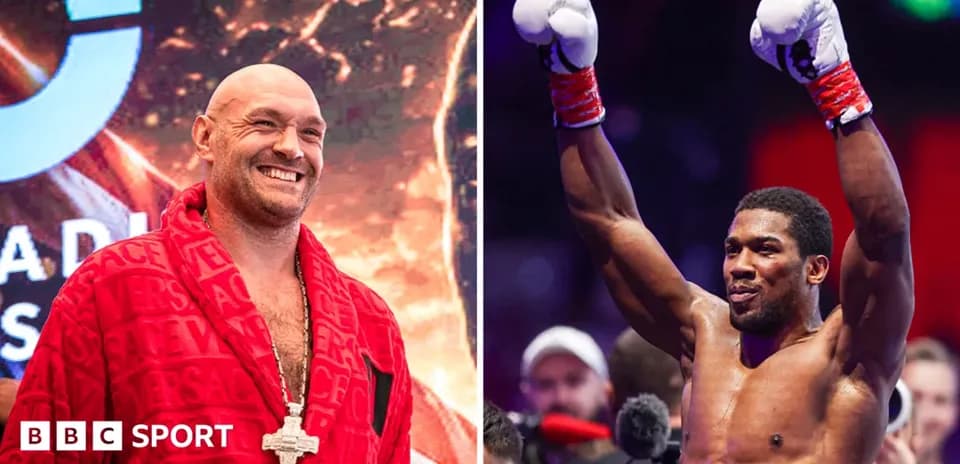 Tyson Fury et Anthony Joshua en conférence de presse