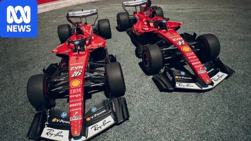 Deux voitures de course Ferrari sur circuit