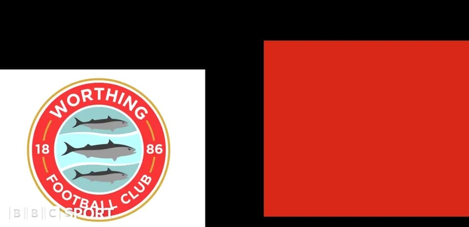 Logo de Worthing Football Club sur fond rouge