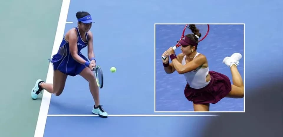 Joueuse de tennis en action sur le court