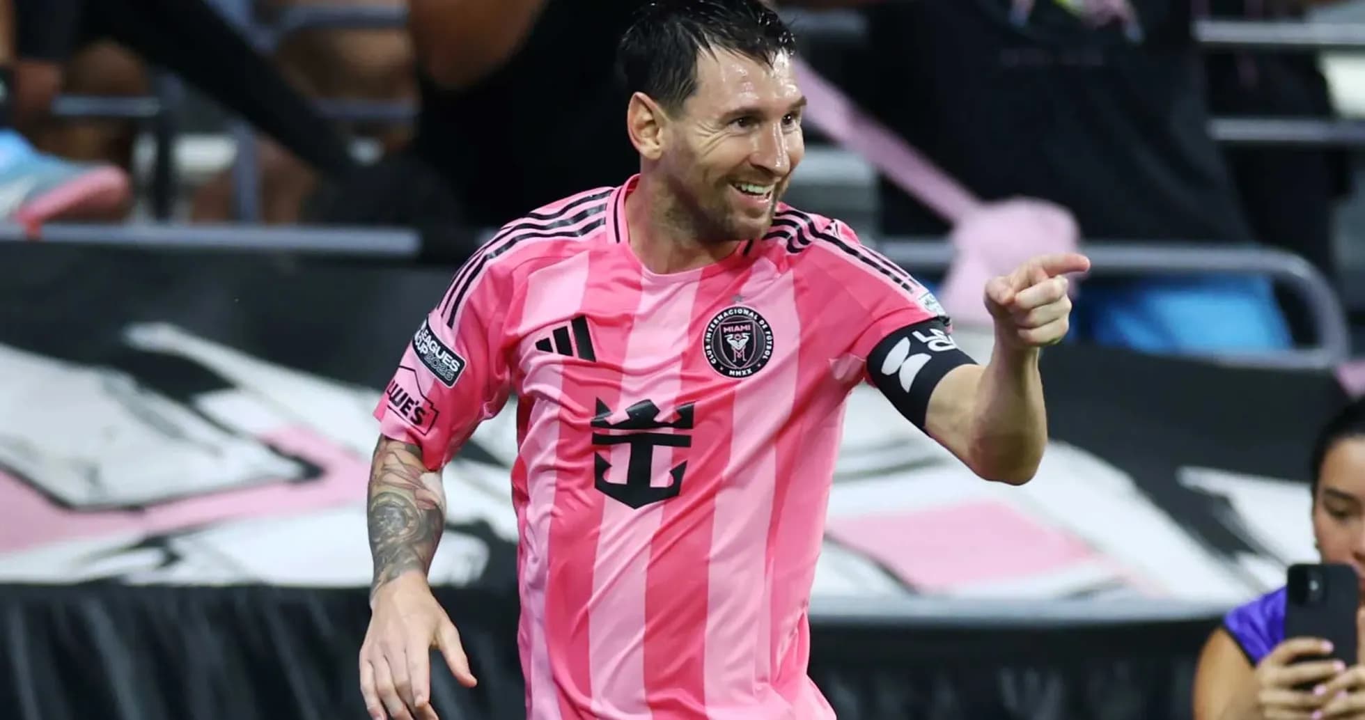 Lionel Messi célébrant un but avec Miami