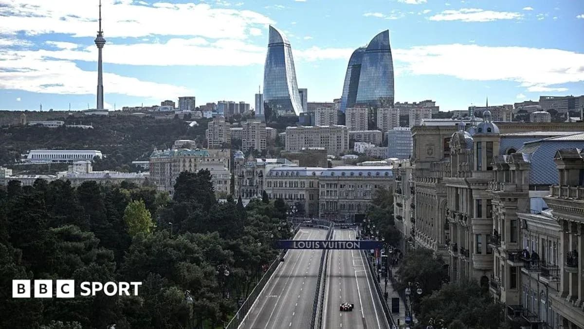 Vue de la ville de Bakou avec circuit de F1