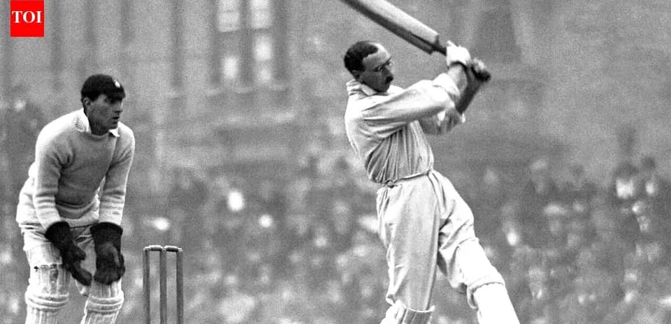 Batteur frappant la balle avec un batte de cricket