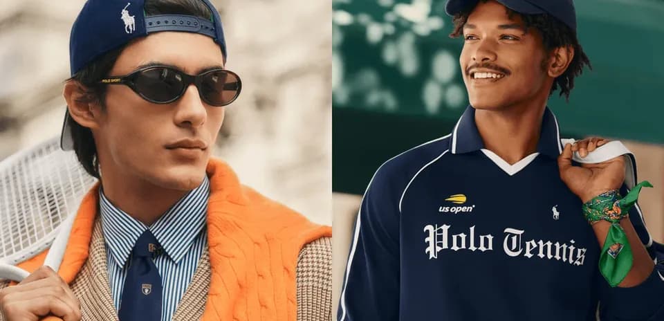 Deux modèles portant des vêtements de tennis élégants