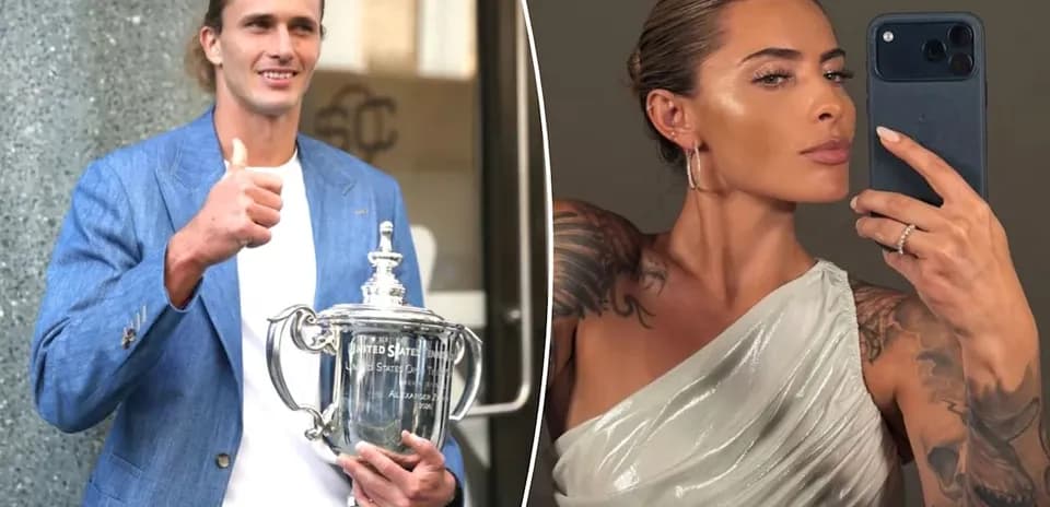 Homme avec un trophée et femme prenant un selfie