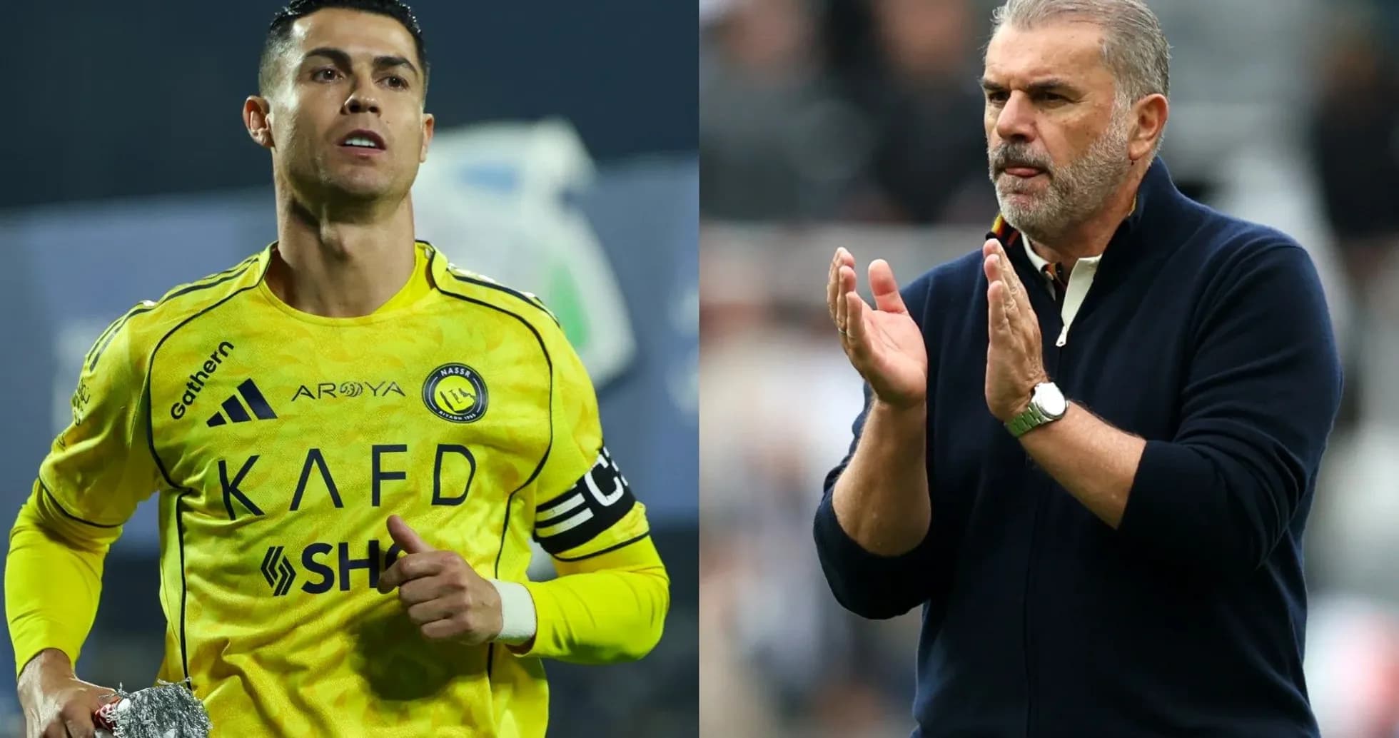 Cristiano Ronaldo et l'entraîneur applaudissant