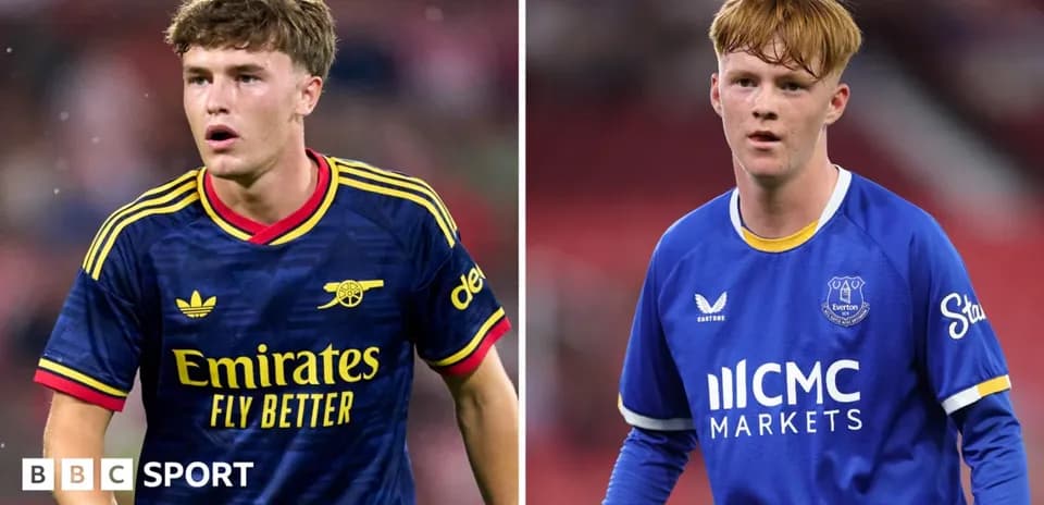 Joueurs d'Arsenal et d'Everton en tenue de match