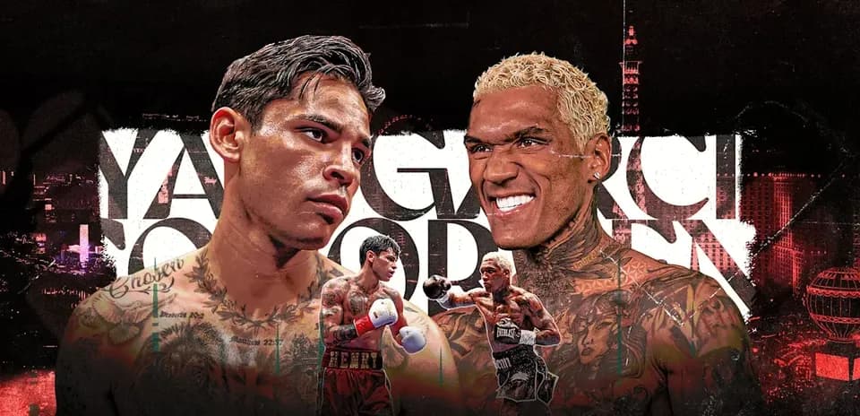 Affiche du combat entre deux boxeurs avec leurs portraits