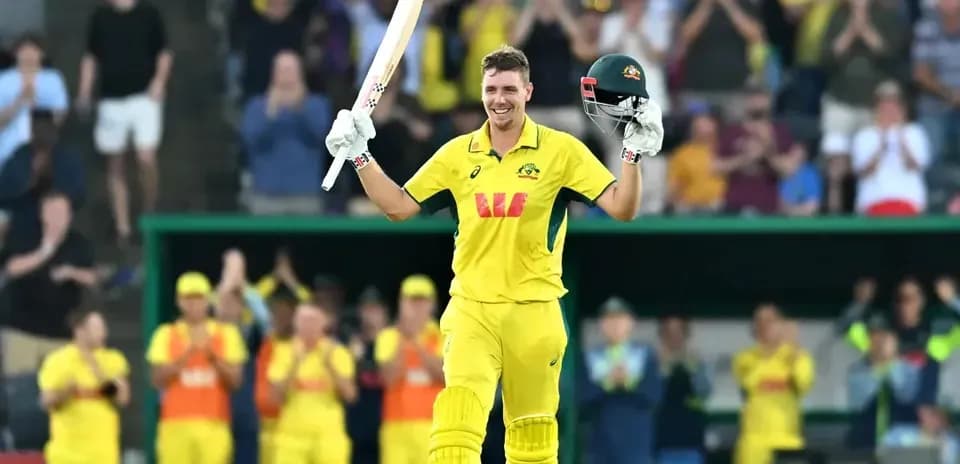 Joueur australien célébrant après un score réussi