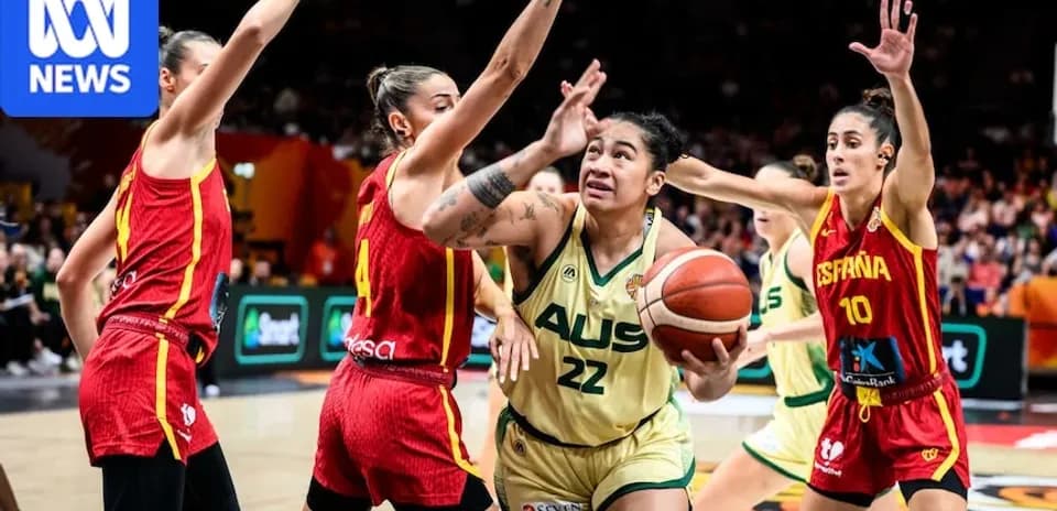 Joueuse australienne en action contre l'Espagne
