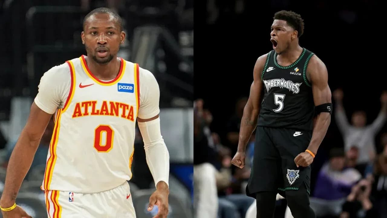 Joueurs d'Atlanta et des Timberwolves en action