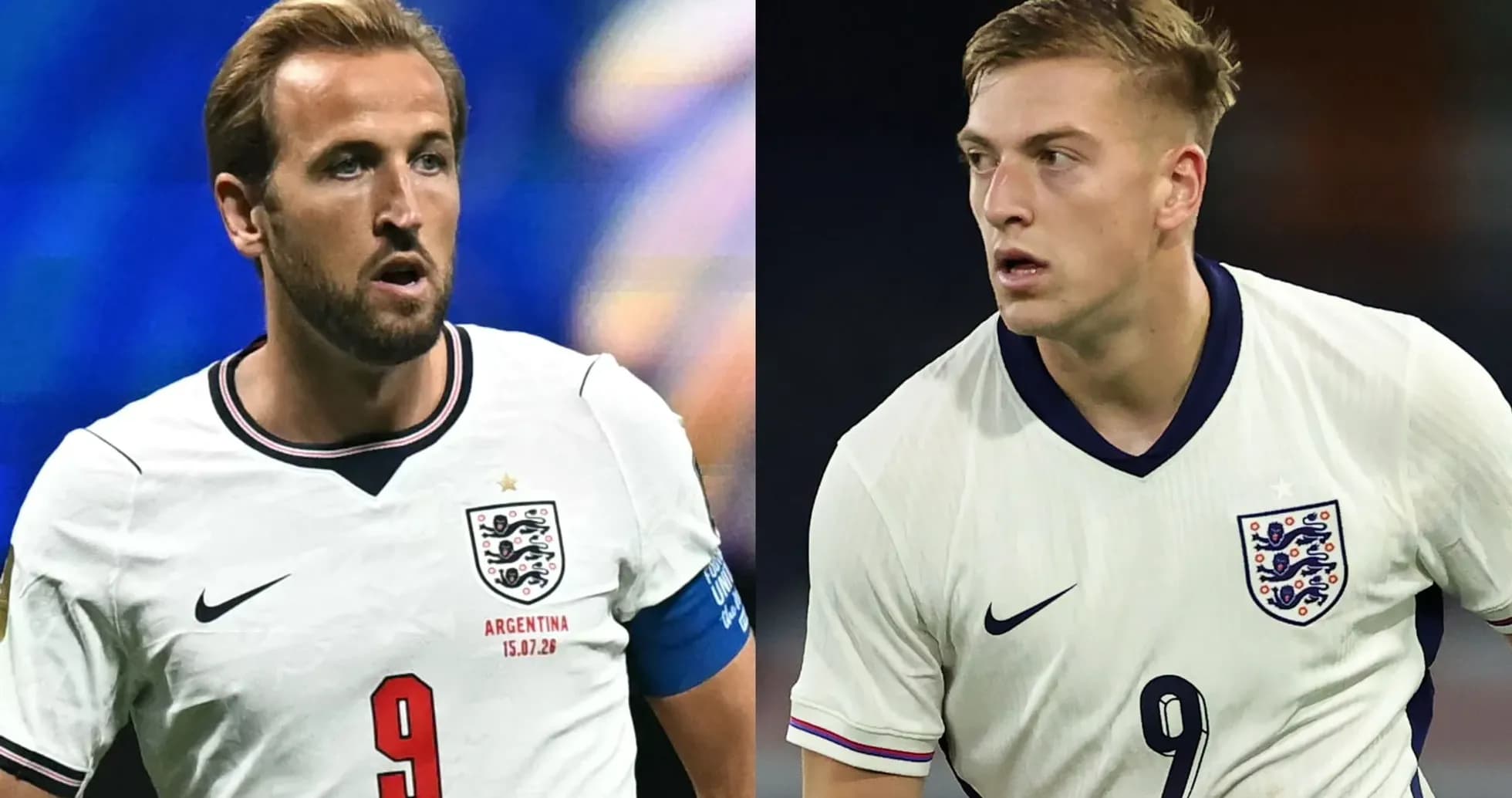 Deux joueurs anglais en maillot blanc sur le terrain