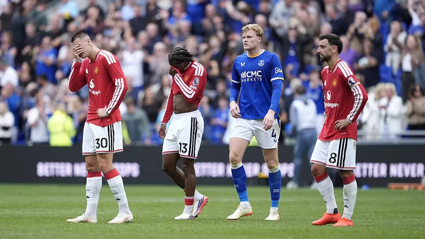Joueurs de Manchester United après la défaite au match