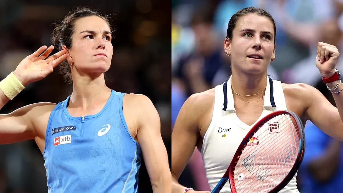 Deux joueuses de tennis célébrant leurs victoires