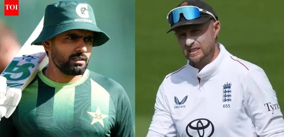 Joueurs de cricket du Pakistan et d'Angleterre en action