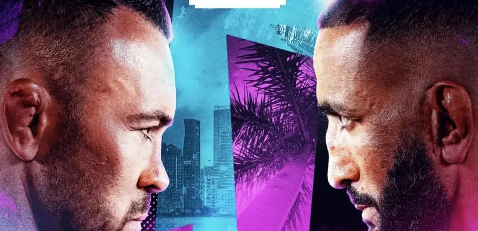 Deux combattants se faisant face dans l'affiche
