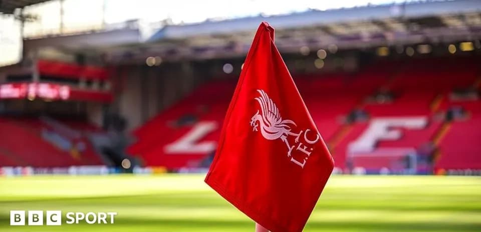 Drapeau de Liverpool sur le terrain d'Anfield