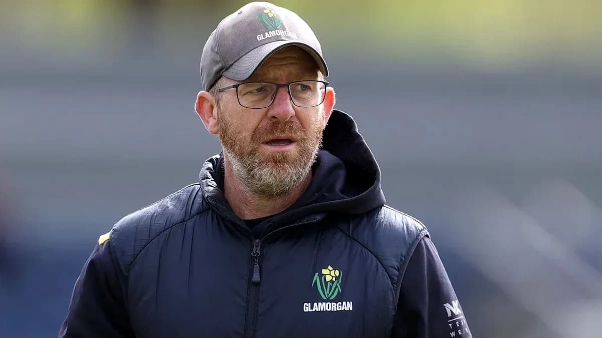 Entraîneur de Glamorgan lors d'une séance d'entraînement Entraîneur de Glamorgan lors d'une séance d'entraînement