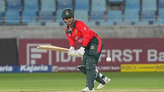 Batsman from Bangladesh playing a shot in match