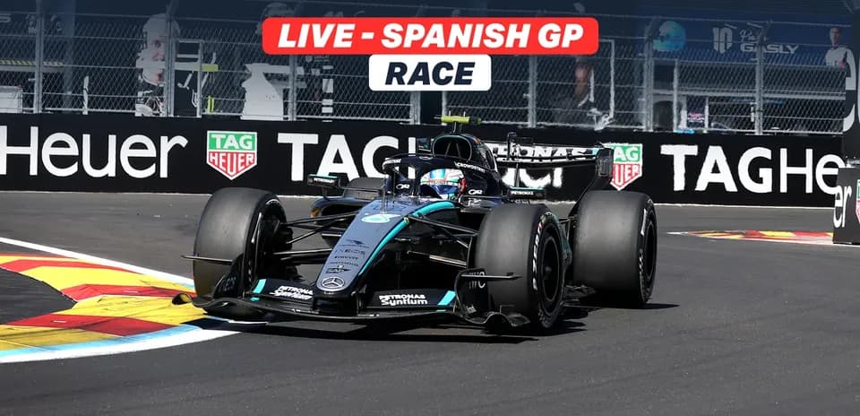 Voiture de F1 en course au Grand Prix d'Espagne