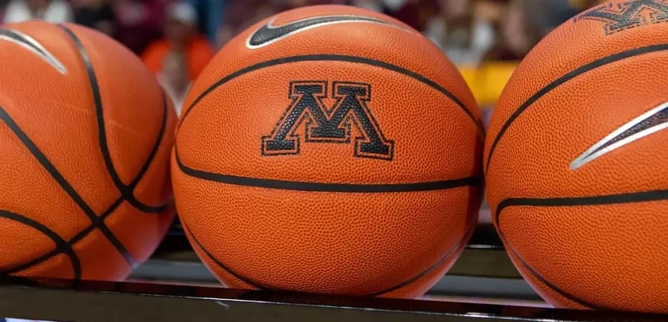 Trois ballons de basket avec logo Minnesota