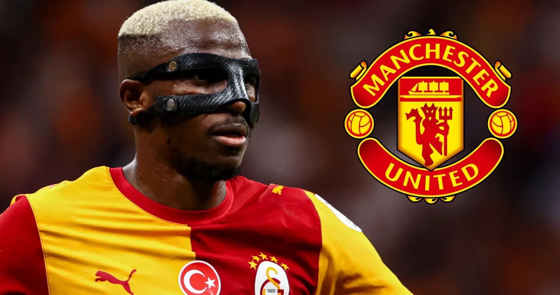 Joueur portant un masque avec maillot de Galatasaray