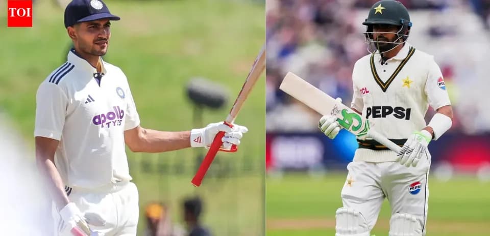 Deux batteurs de cricket se préparant à jouer