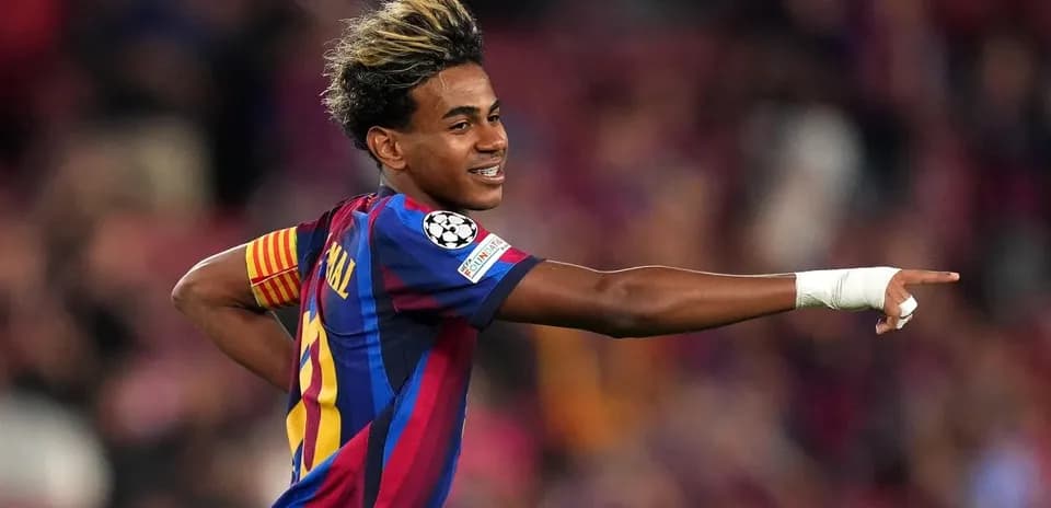 Joueur de Barcelone célébrant un but au stade