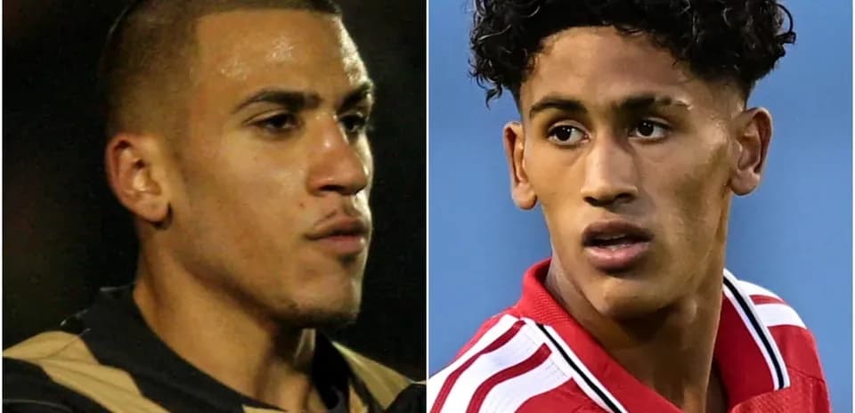 Deux joueurs de football en portrait
