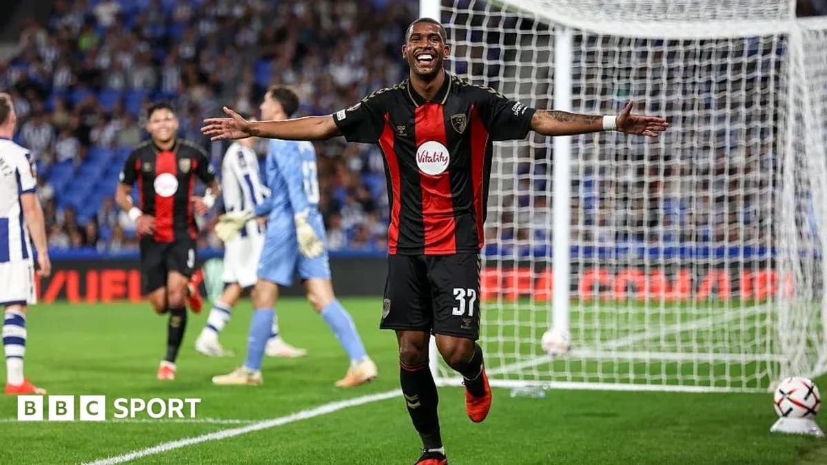 Joueur de Bournemouth célébrant un but marqué Joueur de Bournemouth célébrant un but marqué
