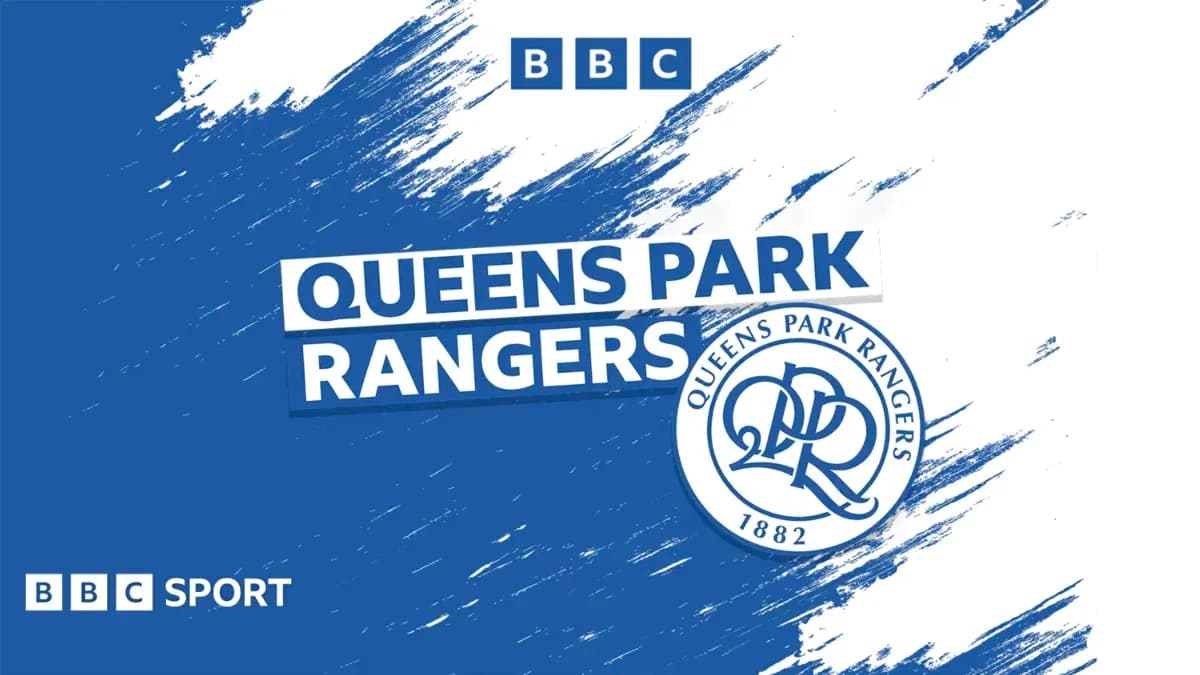 Logo de Queens Park Rangers sur fond bleu Logo de Queens Park Rangers sur fond bleu