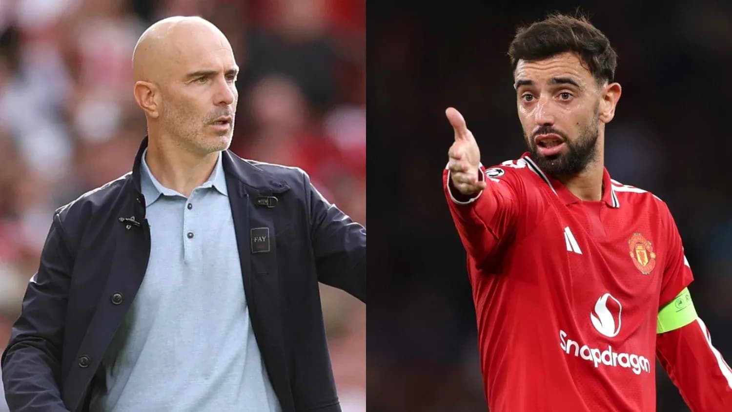 Entraîneur et joueur de Manchester United en action Entraîneur et joueur de Manchester United en action